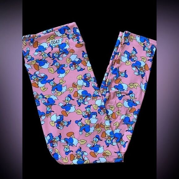 LuLaRoe Womens TC Pink Disney’s Donald Duck Ankle-Length Leggings Adult XL Comfy - Picture 5 of 15